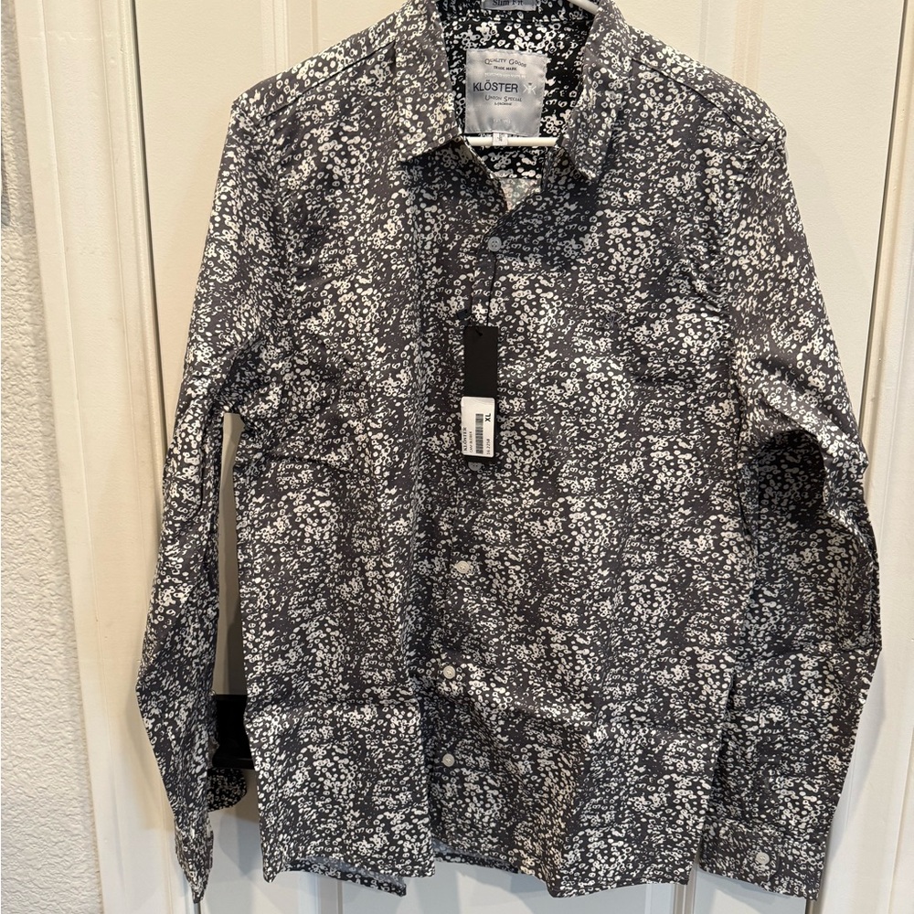 Black and White Casual Button Down Shirt